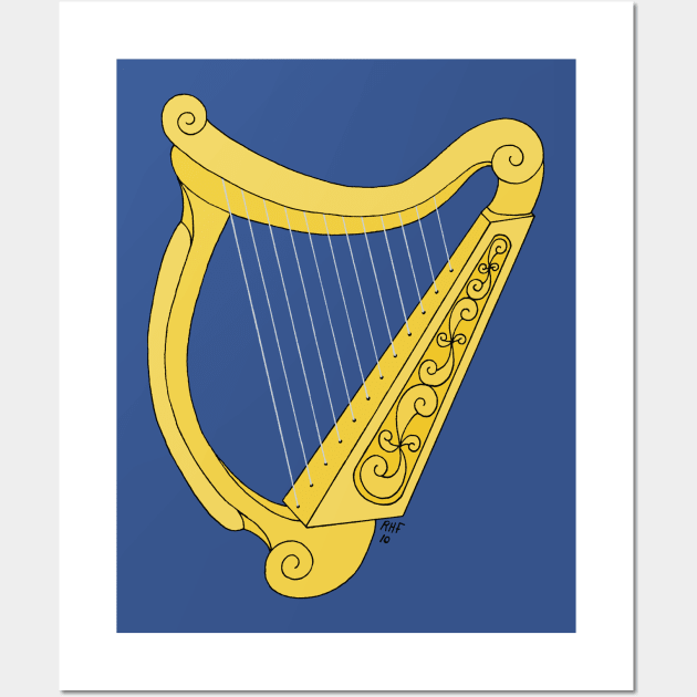 Irish Harp Wall Art by AzureLionProductions